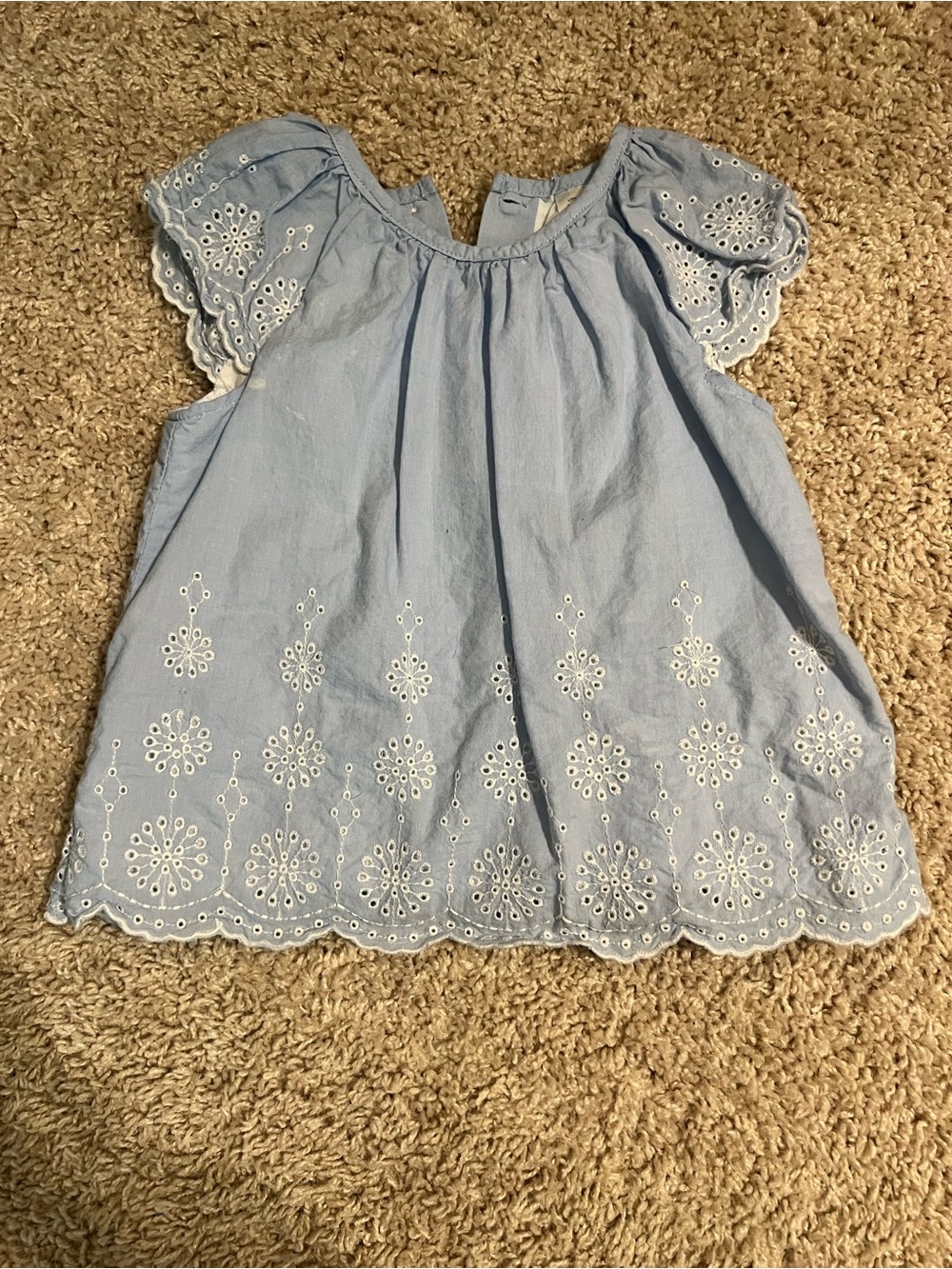 & Other Stories Light Blue Eyelet Embroidered Kids Top